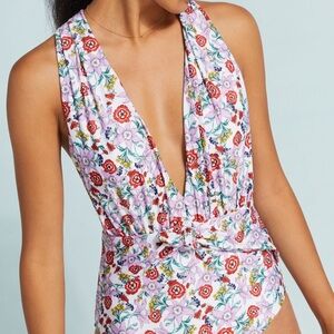 Anthropologie Plunge One Piece Swimsuit